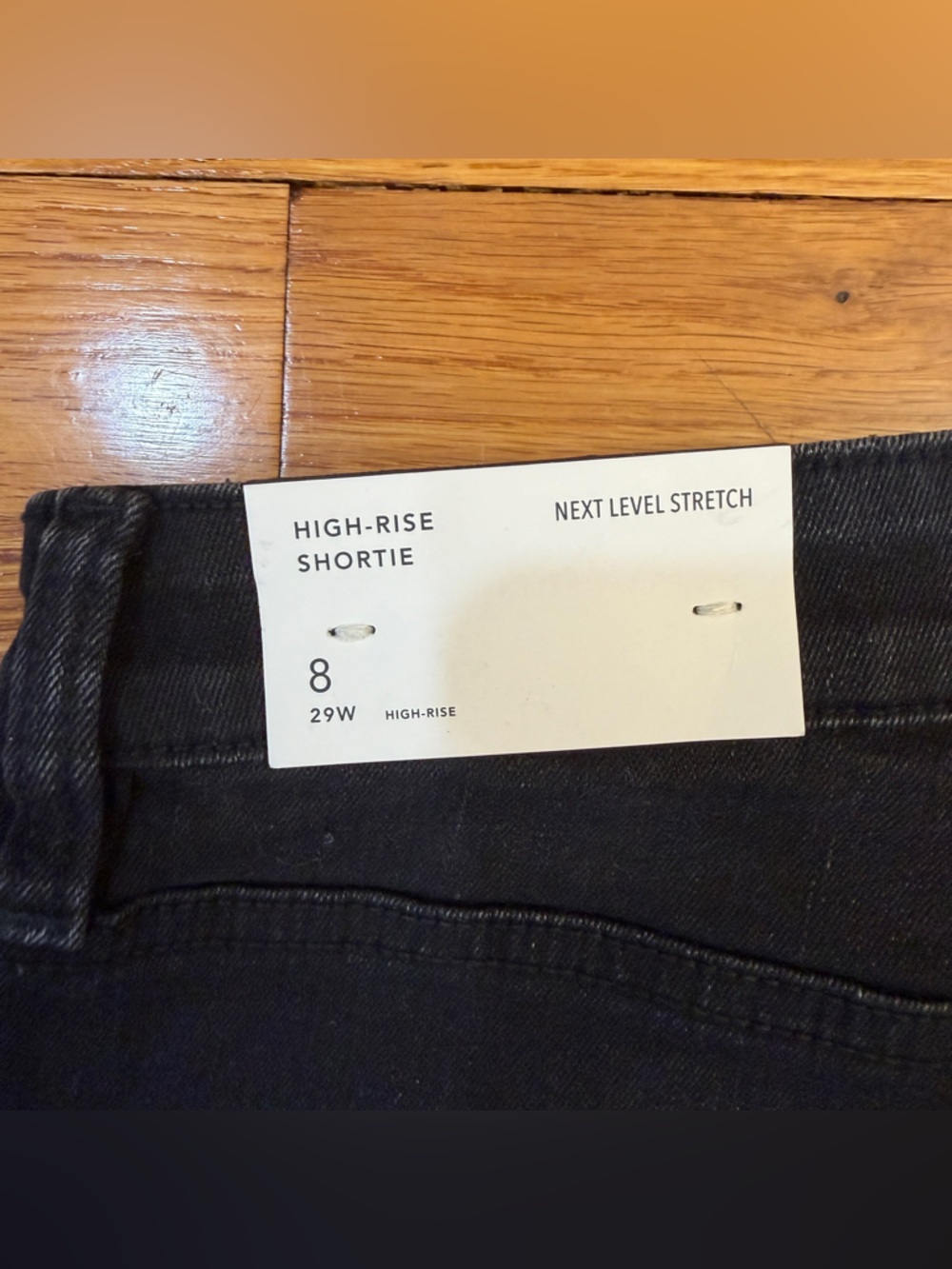 American Eagle High-Rise Shortie Black Denim Distressed Jean Shorts - Size 8 NWT - Picture 6 of 9